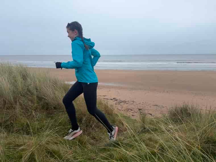 Woman running on the beach